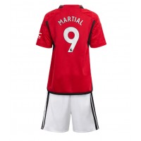 Manchester United Anthony Martial #9 Replika babykläder Hemmaställ Barn 2023-24 Kortärmad (+ korta byxor)